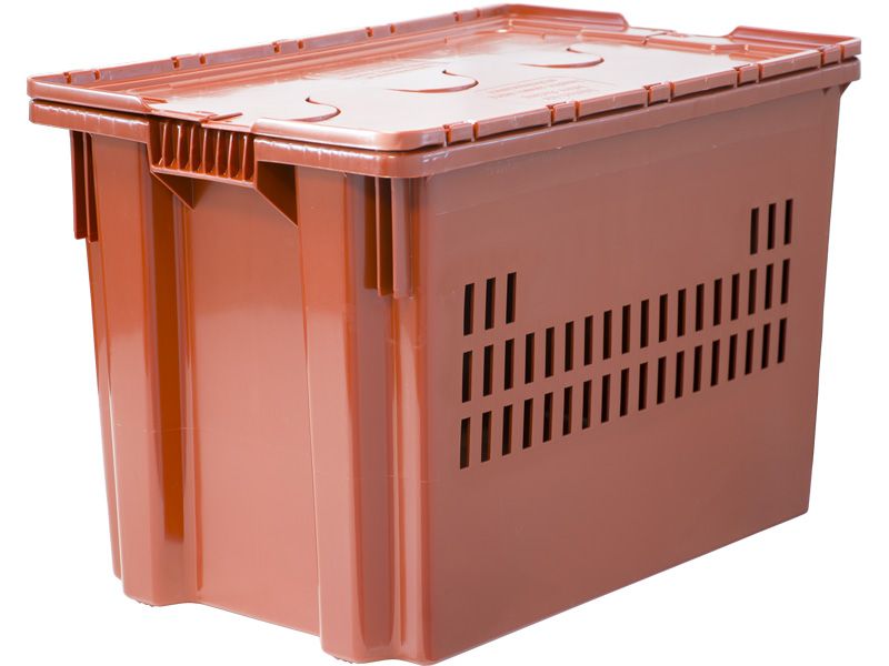 Ящик с крышкой п/э 600х400х415 дно спл. стенки перф.,синий морозостойкий Safe PRO