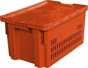 Ящик с крышкой 600x400x315 перфорированные стенки; 602-1