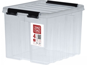 Ящик п/п 210х170х175 мм с крышкой и клипсами прозрачный Rox Box 4,5 л